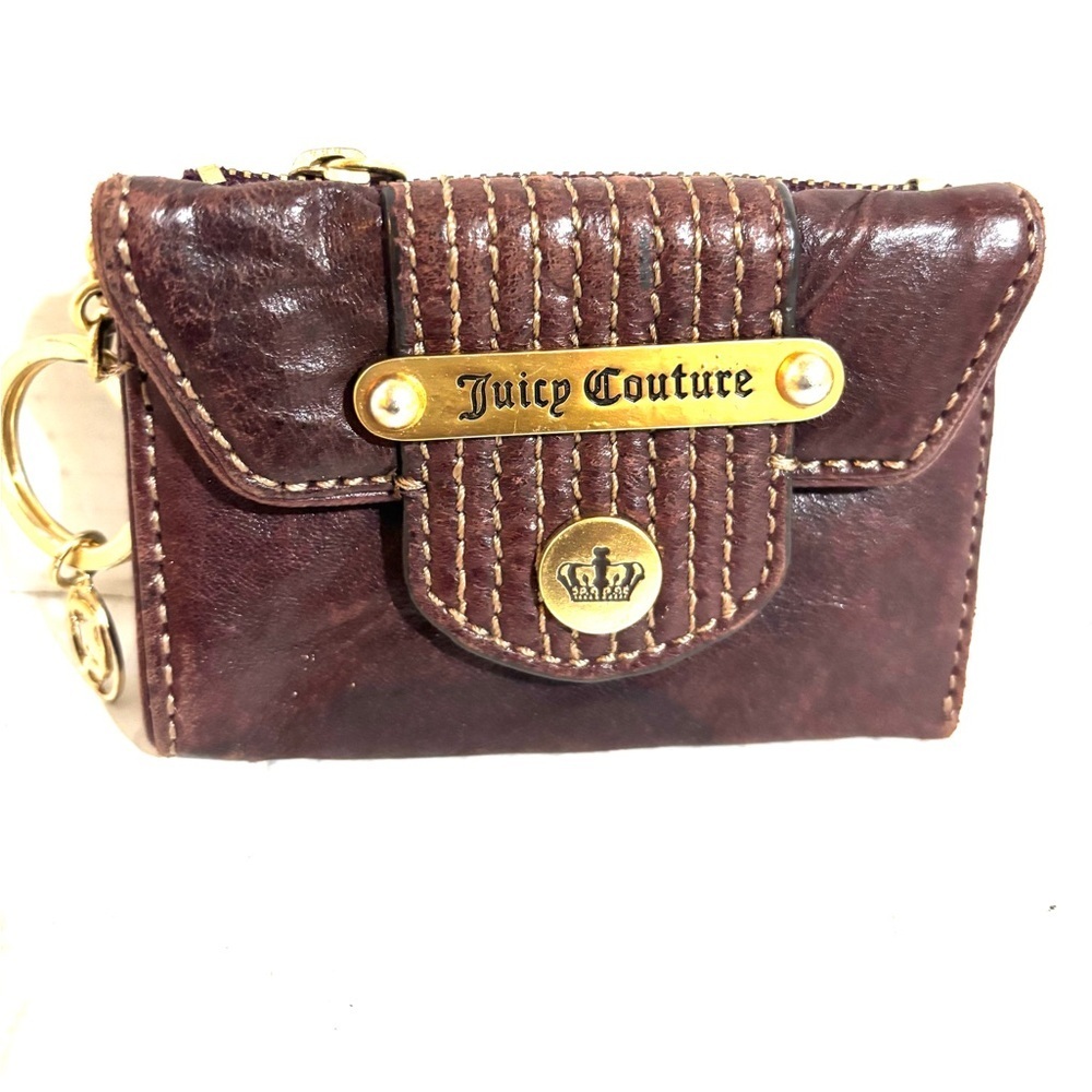 Juicy Couture Brown Textured distressed leather Wallet with Gold Charm